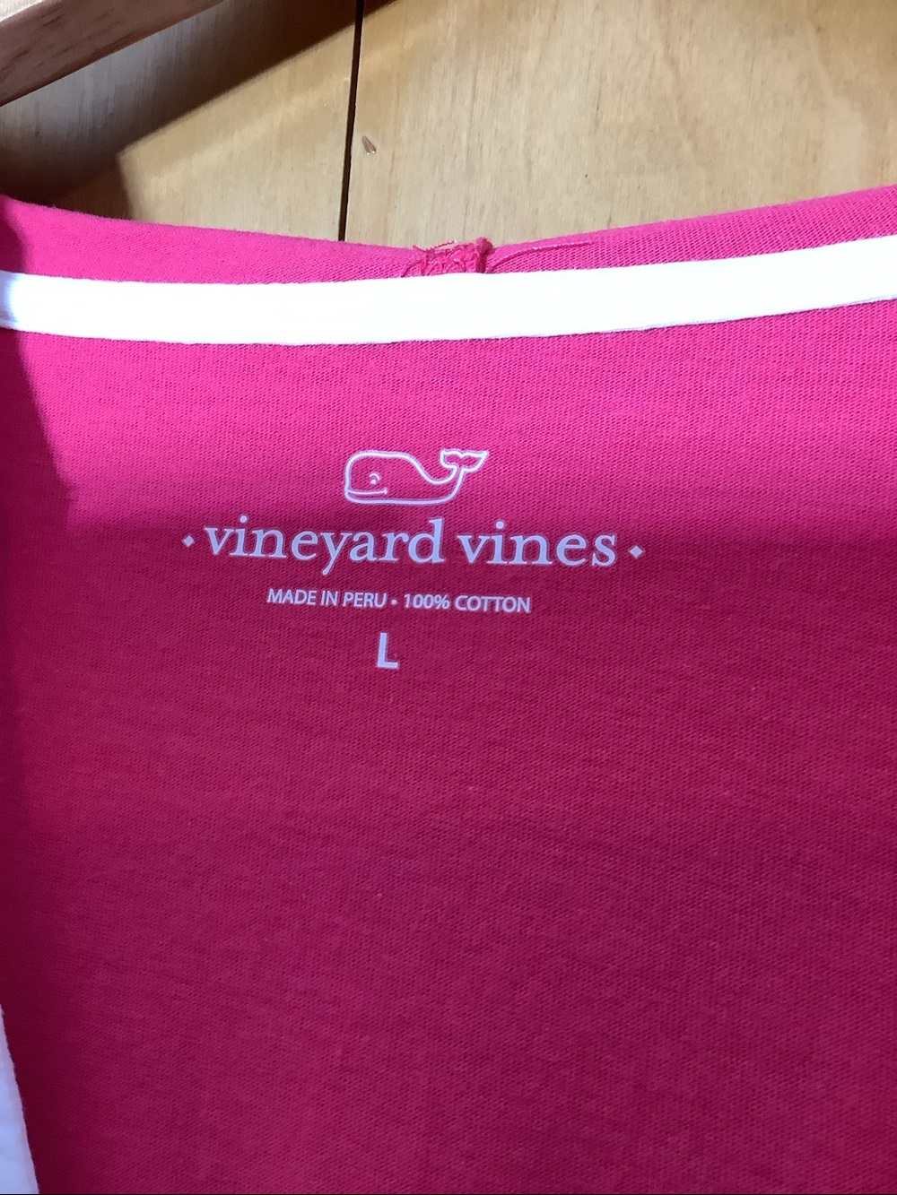 Vineyard Vines magenta and white cotton coverup, size large - Picture 2 of 3